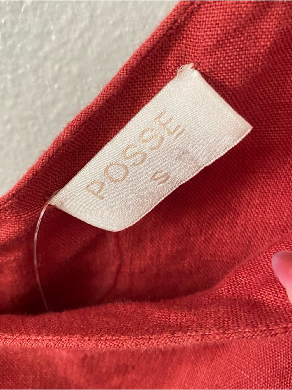 Posse red linen one shoulder mini dress size small summer vacation beach - Picture 2 of 4